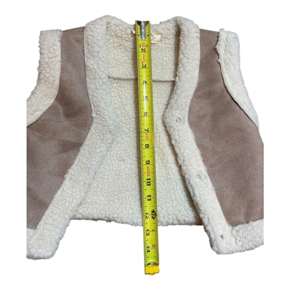 Jessica Simpson 4T Sherpa and Faux Suede Vest with Hidden Snaps-Cozy Easy Wear